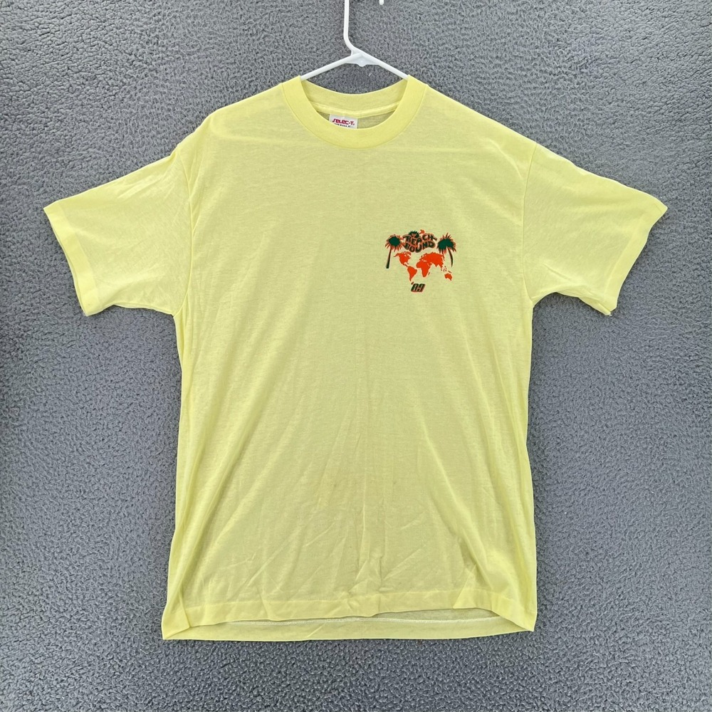 Vintage Beach Bound '89 Select T Shirt Adult XL Yellow Single Stitch‎ USA READ